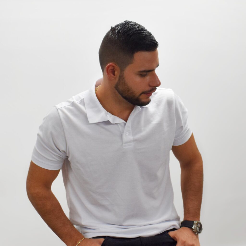 camiseta color blanco para caballero